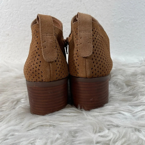 Steve Madden Ruebey Suede Light Brown Leather Booties Boots Heels Shoes Size 9.5 - Picture 4 of 14